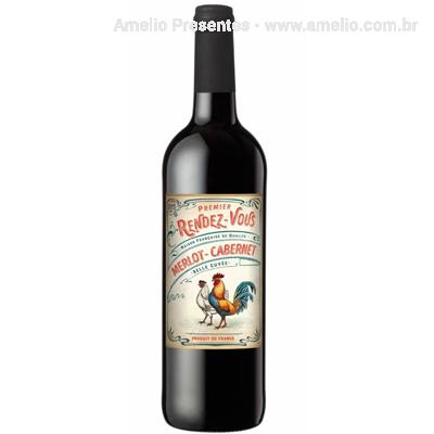 Vinho Francês Premier Merlot na caixa de MDF