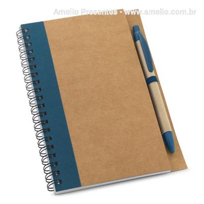 Caderno ecológico com caneta