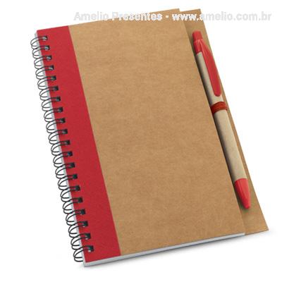 Caderno ecológico com caneta