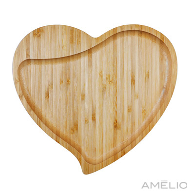 Petisqueira em Bambu Ecológico com Formato de Coração