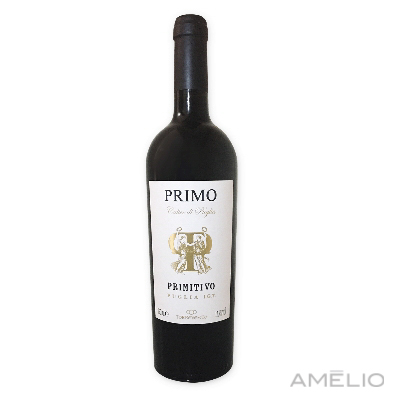 Vinho Italiano Primo Primitivo IGT na caixa de MDF