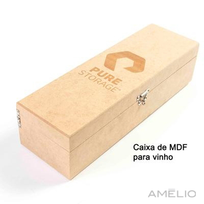 Vinho Brasileiro Dom Guerino Riesling na caixa de MDF