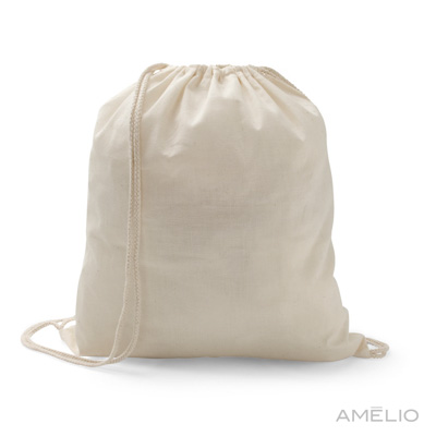 Sacola tipo mochila algodão reciclado