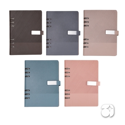 Caderno Fichário Couro Sintético