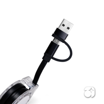 Cabo Retrátil 3 em 1 com Adaptador