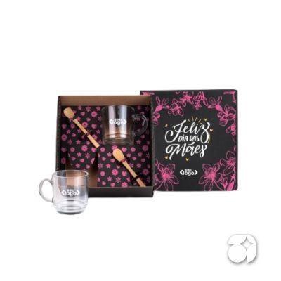 Kit Canecas Com Colheres - 4 Pçs